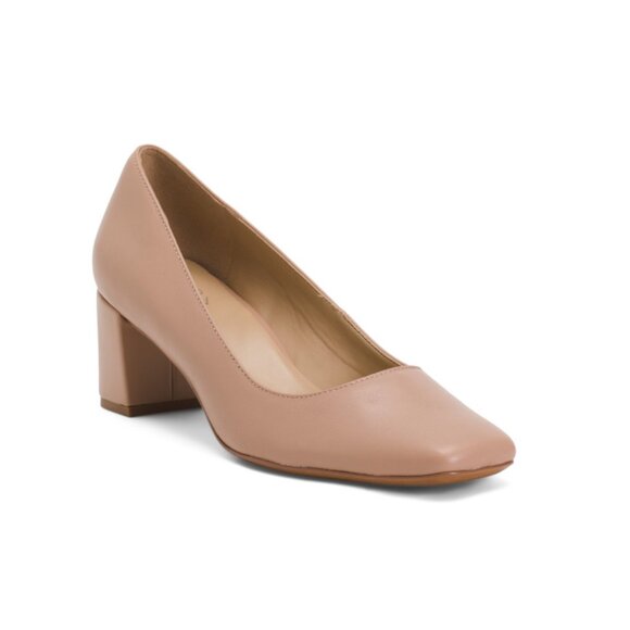 NATURALIZER PREMIUM Ginger Snap Leather Karina Comfort Low Heeled Pumps - Picture 1 of 2